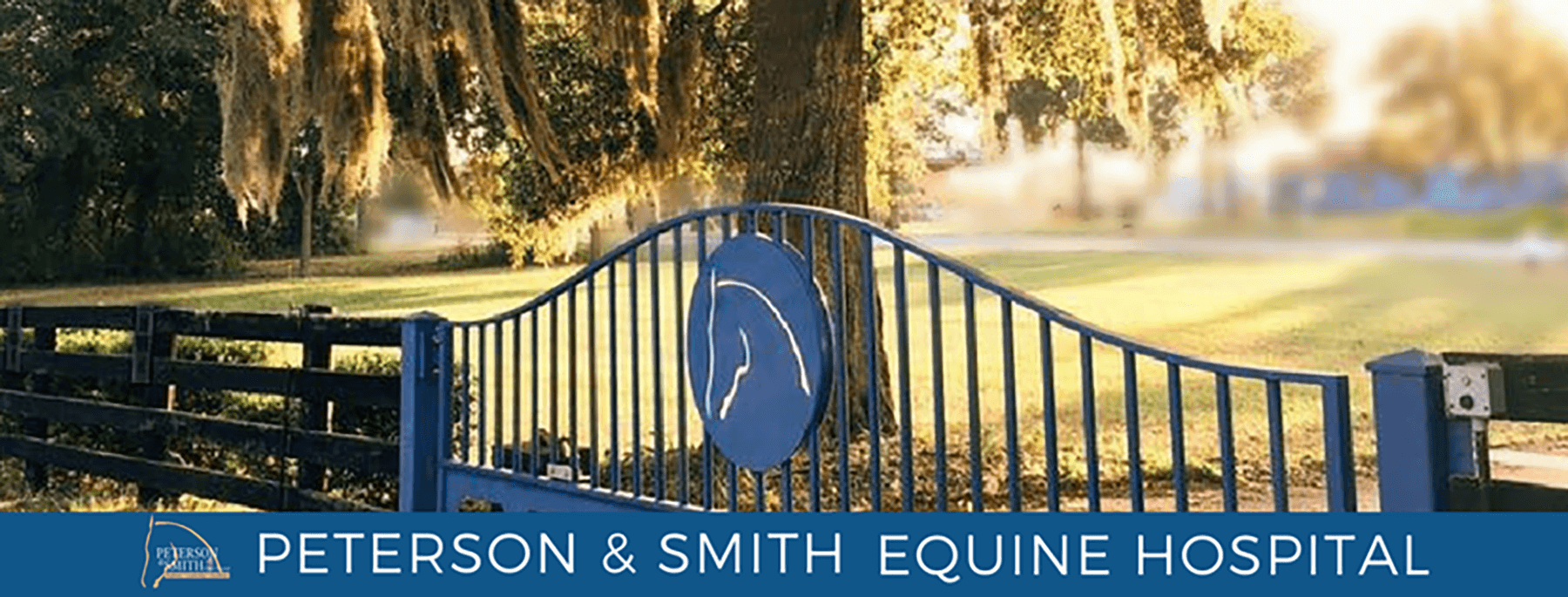 Peterson & Smith Equine Hospital entrance gate